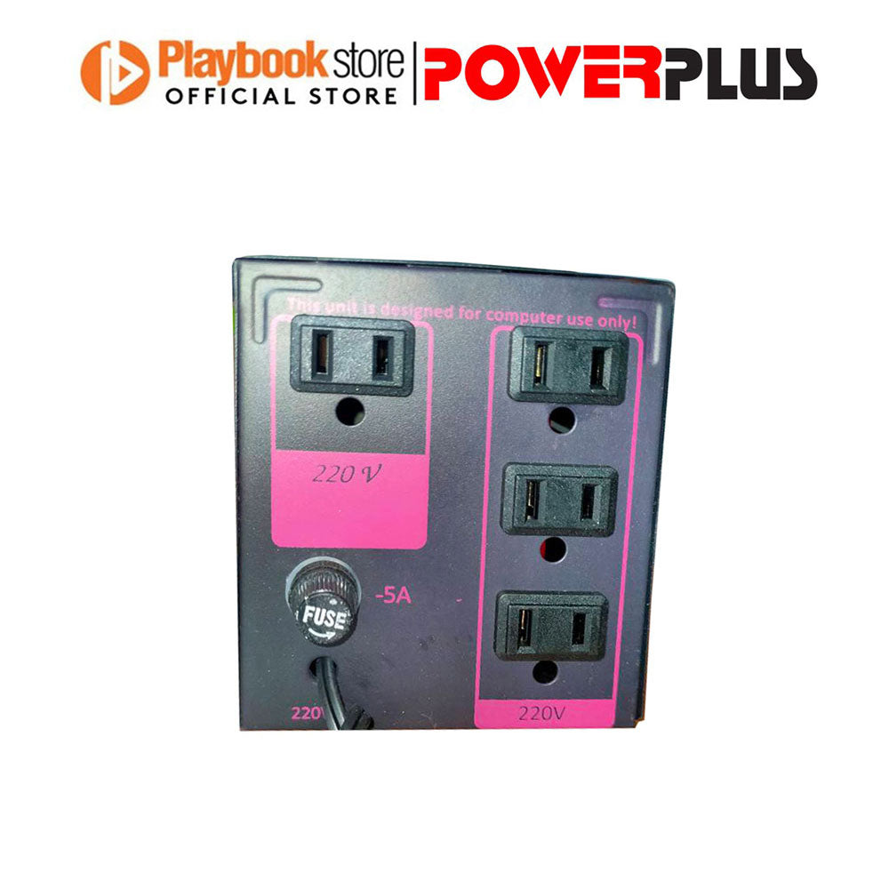 Powerplus 500W 4x 220V AVR Automatic Voltage Regulator - Black