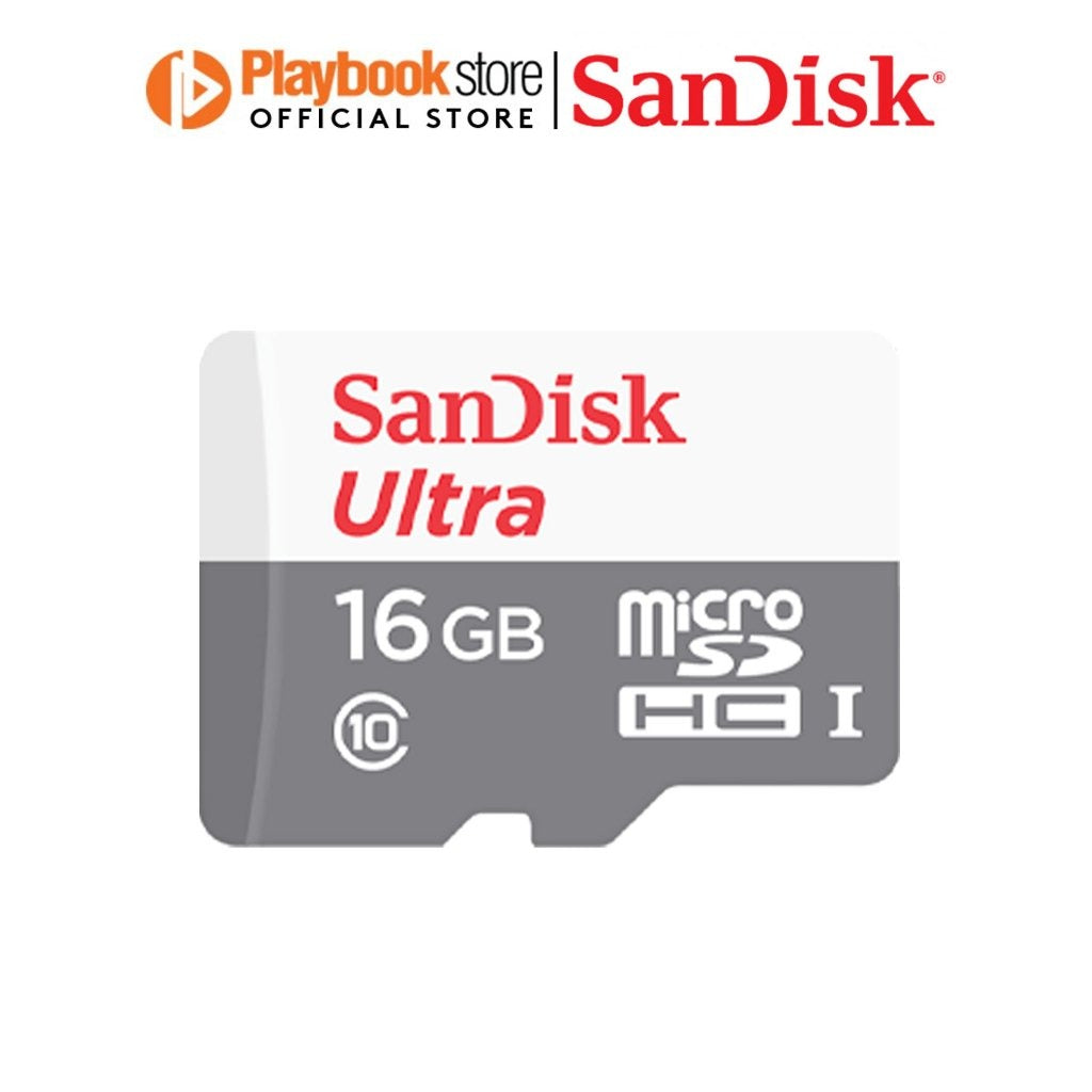 SanDisk Ultra 16GB/32GB/64GB/128GB MicroSDHC MicroSDXC UHS-I MicroSD Card Memory Card - White/Grey