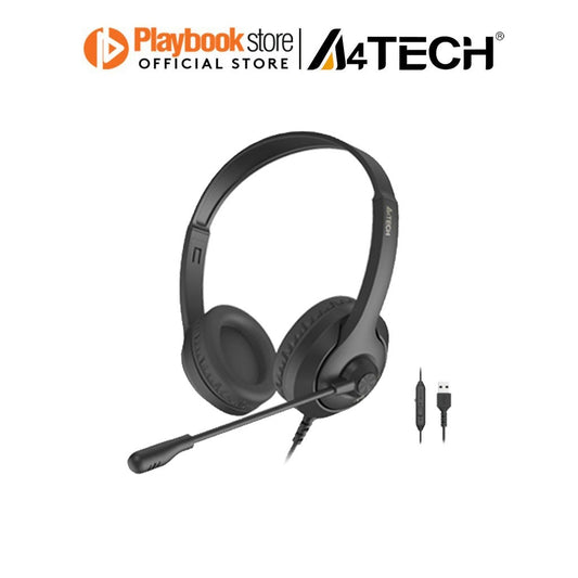 A4Tech FH-100U Lightweight Unidirectional Mic USB Wired On Ear Stereo Headset A4Tech FH-100U Lightweight USB Wired On Ear Stereo Headset Headphone A4Tech PLAYBOOKSTORE 4711421976978 4711421976978