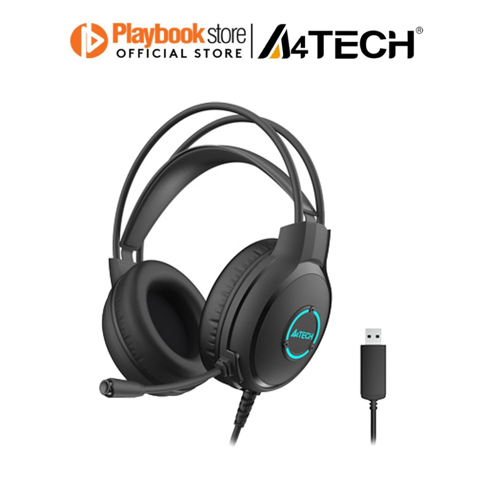 A4Tech FH300U Neon Illuminate LED Backlit Stereo Noise Canceling Wired USB Headset null Headphone A4Tech PLAYBOOKSTORE 4711421981101 4711421981101