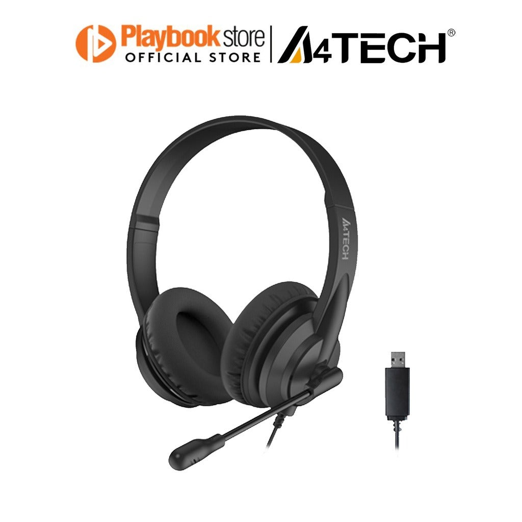 A4Tech HU-10 High Performance USB Headset Black null Headphone A4Tech PLAYBOOKSTORE 4711421965286 4711421965286