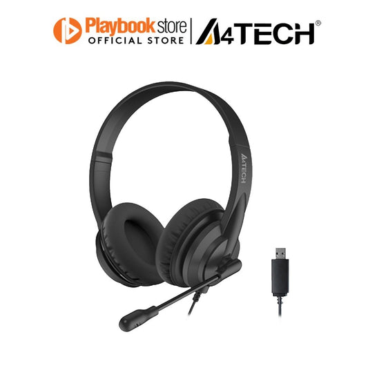 A4Tech HU-10 High Performance USB Headset Black null Headphone A4Tech PLAYBOOKSTORE 4711421965286 4711421965286