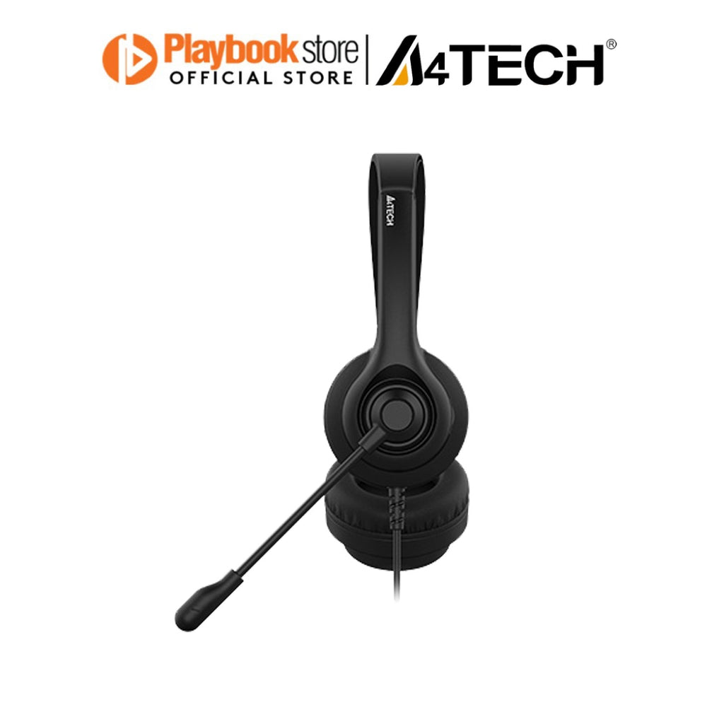 A4Tech HU-8 Rotatable Omni-Directional Mic Wired On Ear USB Stereo Headset - Black null Headphone A4Tech PLAYBOOKSTORE 4711421982641 4711421982641