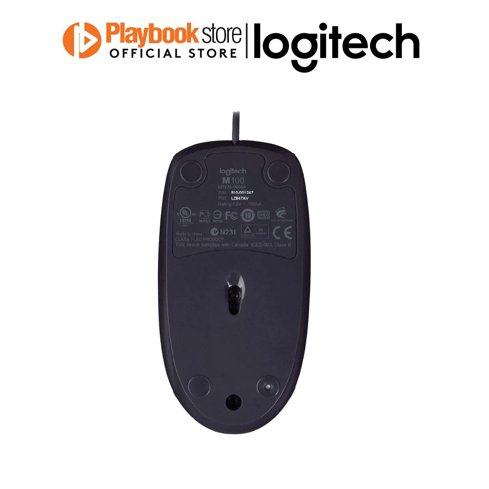 Logitech B100 1000 DPI Comfortable, Durable and Reliable Optical USB Mouse
