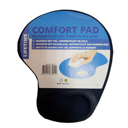 Basic Mouse Pad With Gel - Black/Blue (Random Color)