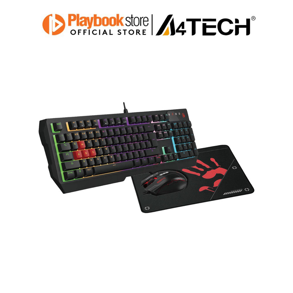 A4Tech Bloody B1700 Neon Effects Gaming Mouse Pad, Keyboard and Mouse Combo