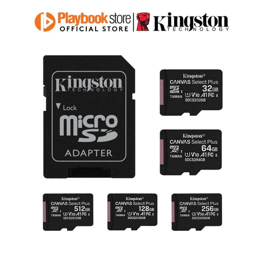 Kingston Canvas Select Plus SD Card 32GB/64GB/128GB/256GB/512GB MicroSDHC MicroSDXC MicroSD Card