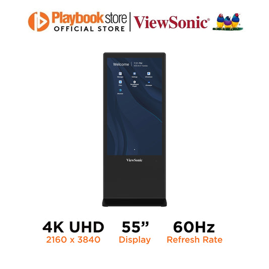 ViewSonic EP5543T 4K UHD 2160 x 3840 60Hz TFT LCD Technology 8ms Interactive ePoster Kiosk