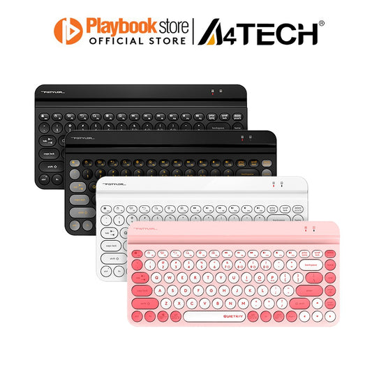A4Tech FBK-30 Quiet Key Bluetooth 2.4GHz USB Dual Connectivity Mode Multi-Device Wireless Keyboard