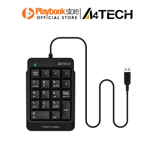 A4Tech FK-13P Sleek Round-Square Keycaps Splash Proof Compact Size Wired USB Numeric Keypad