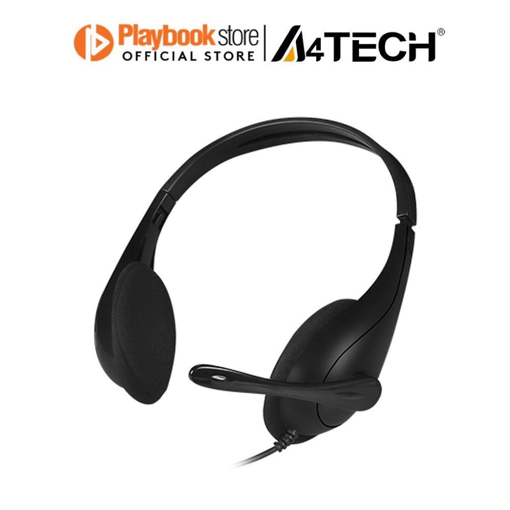 A4Tech HS-9 Rotatable Omnidirectional Noise-Canceling Mic, Wired On-Ear Stereo Headset