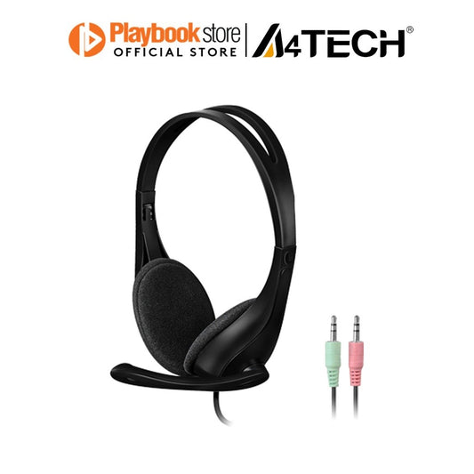 A4Tech HS-9 Rotatable Omnidirectional Noise-Canceling Mic, Wired On-Ear Stereo Headset