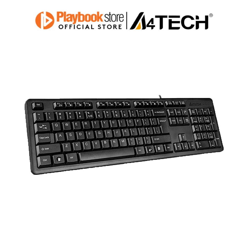 A4Tech KK-3 Laser Inscribed Keys Adjustable Height FN Hot Traditional USB Wired Keyboard