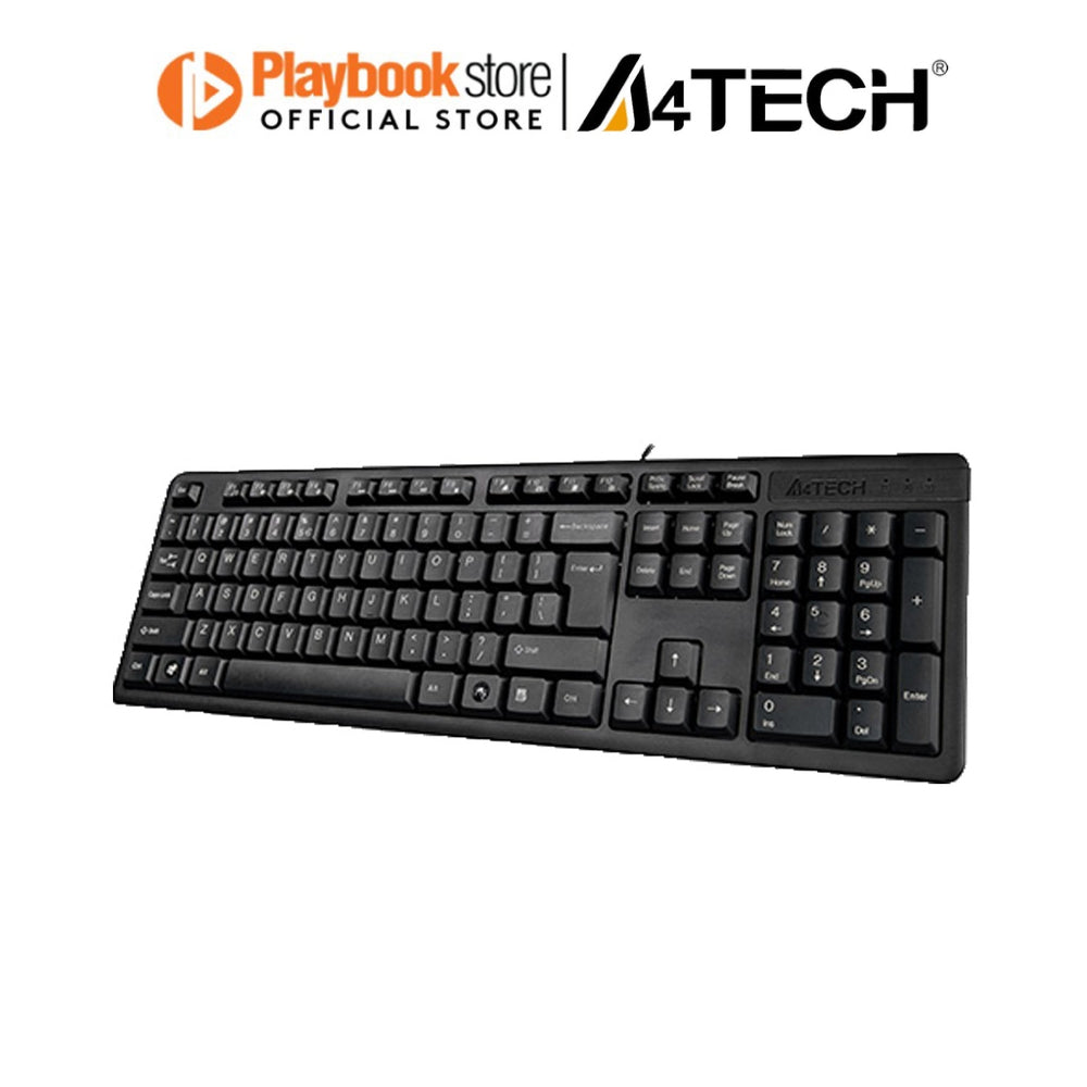 A4Tech KK-3 Laser Inscribed Keys Adjustable Height FN Hot Traditional USB Wired Keyboard