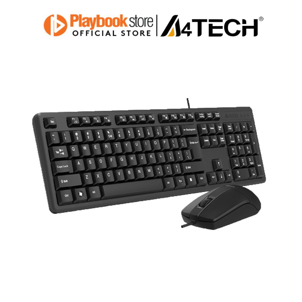 A4Tech KK-3330 Multimedia FN Laser Inscribed Keys Desktop Wired Keyboard and Mouse Combo