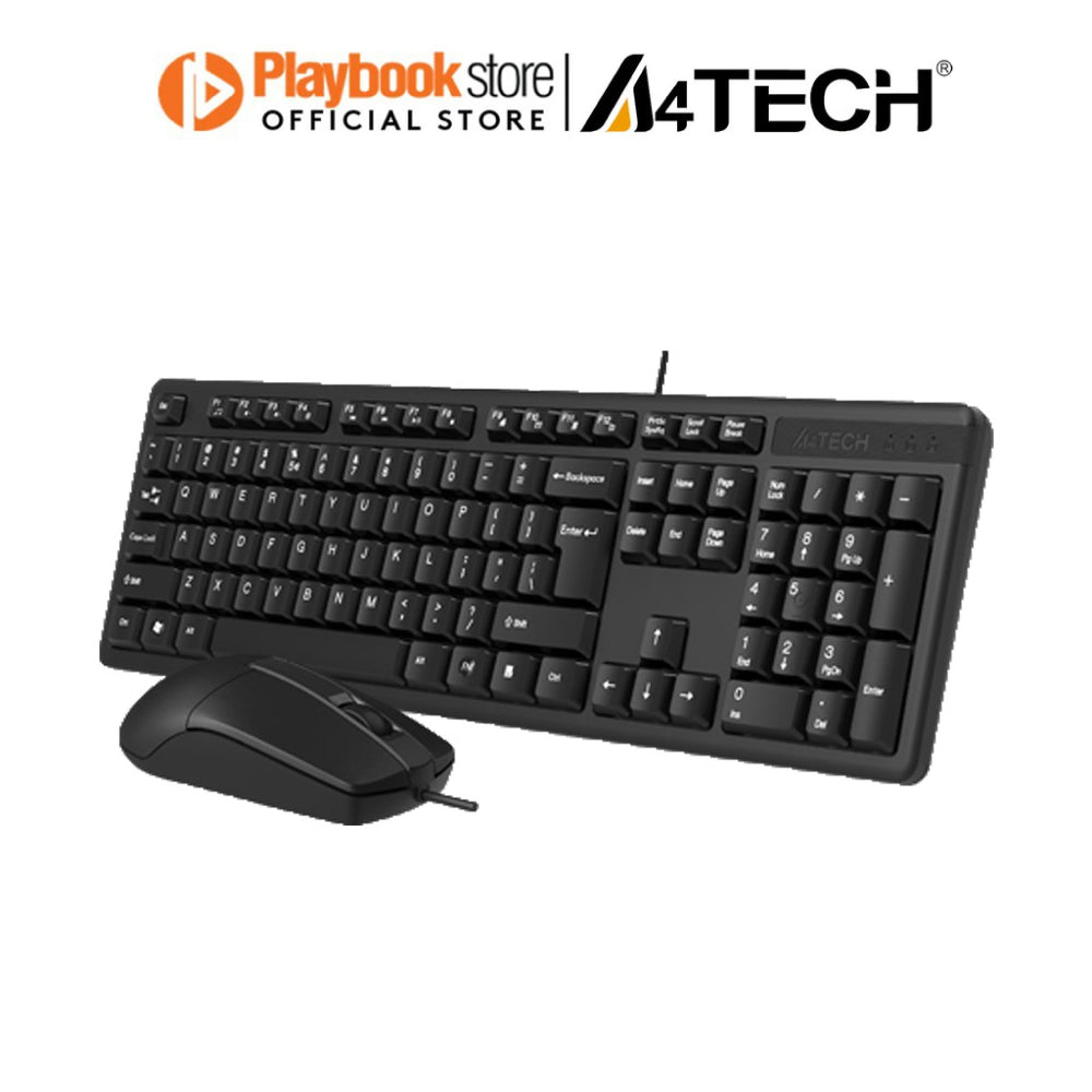 A4Tech KK-3330 Multimedia FN Laser Inscribed Keys Desktop Wired Keyboard and Mouse Combo