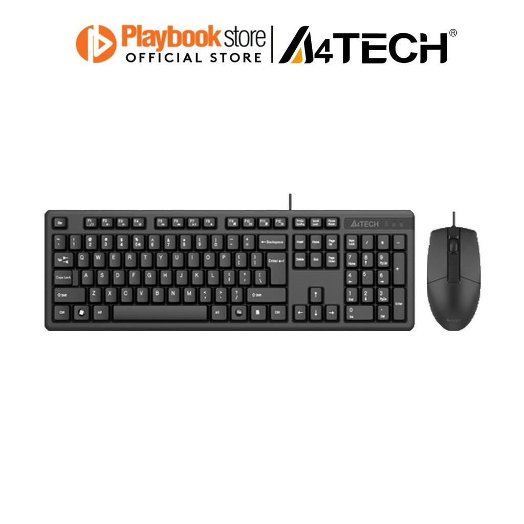 A4Tech KK-3330 Multimedia FN Laser Inscribed Keys Desktop Wired Keyboard and Mouse Combo