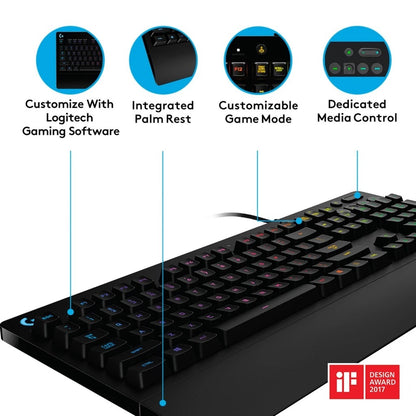 Logitech G213 Prodigy RGB Backlit Wired Gaming Keyboard null Keyboard Logitech PLAYBOOKSTORE 097855123053 097855123053