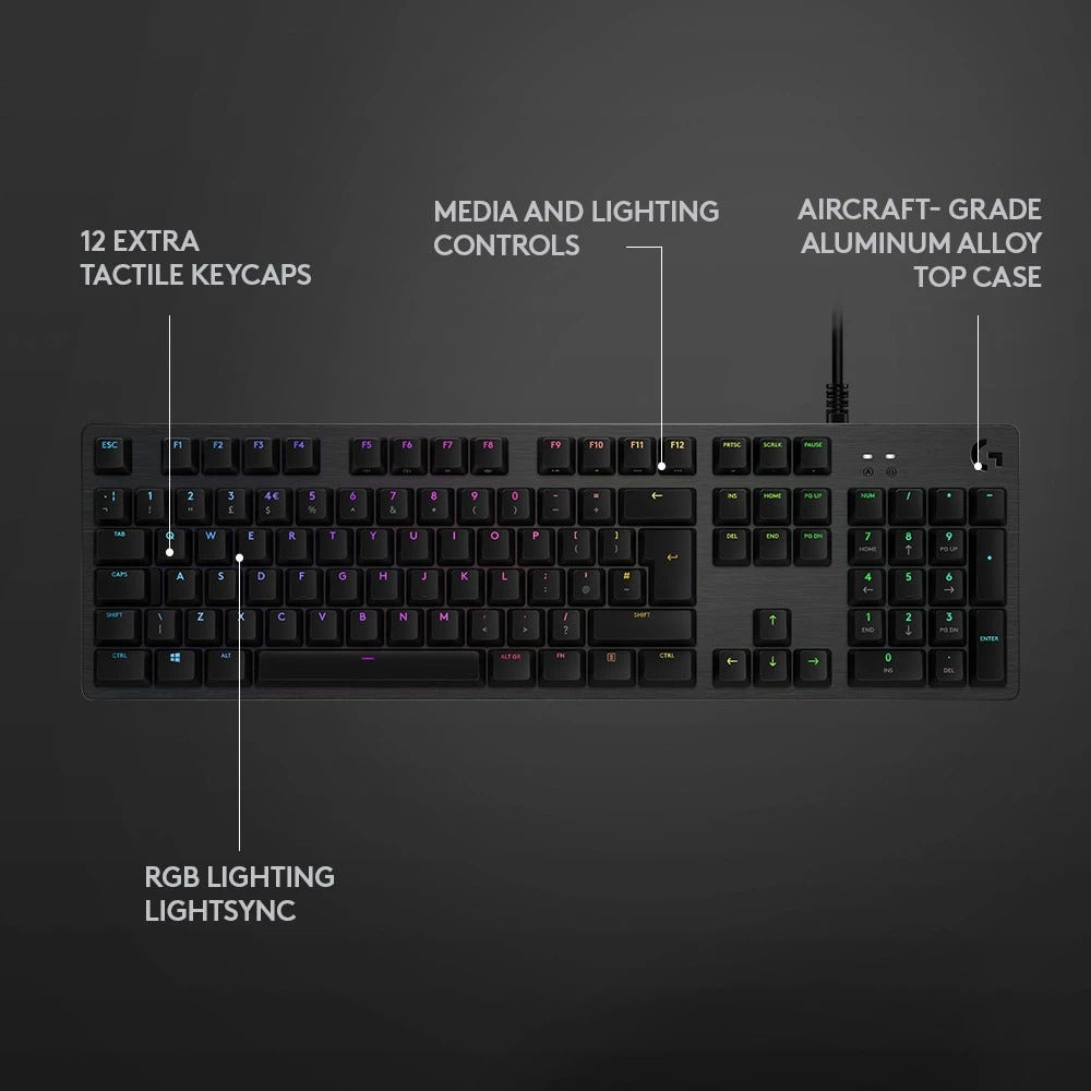 Logitech G512 Carbon Lightsync RGB GX Switch Wired Mechanical Gaming Keyboard Logitech G512 Carbon LIGHTSYNC RGB GX Switch Wired Mechanical Gaming Keyboard Keyboard Logitech PLAYBOOKSTORE 097855141897 097855141897
