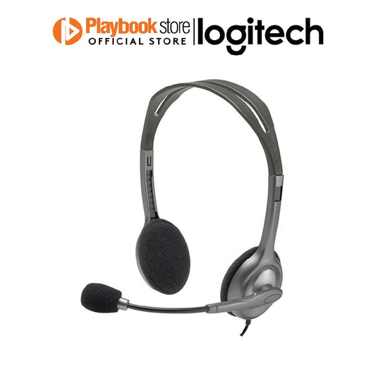 Logitech H110 Stereo Sound Rotating Microphone Adjustable Headband Wired Headset Logitech H110 Wired Stereo Headset with Dual 3.5mm Plugs Headphone Logitech PLAYBOOKSTORE 097855083029 097855083029