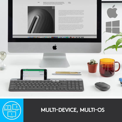 Logitech K580 Slim Multi Device 2.4 GHz USB Receiver Bluetooth Wireless Keyboard Logitech K580 Slim Multi Device Bluetooth Wireless Keyboard Keyboard Logitech PLAYBOOKSTORE 097855152220 097855152220