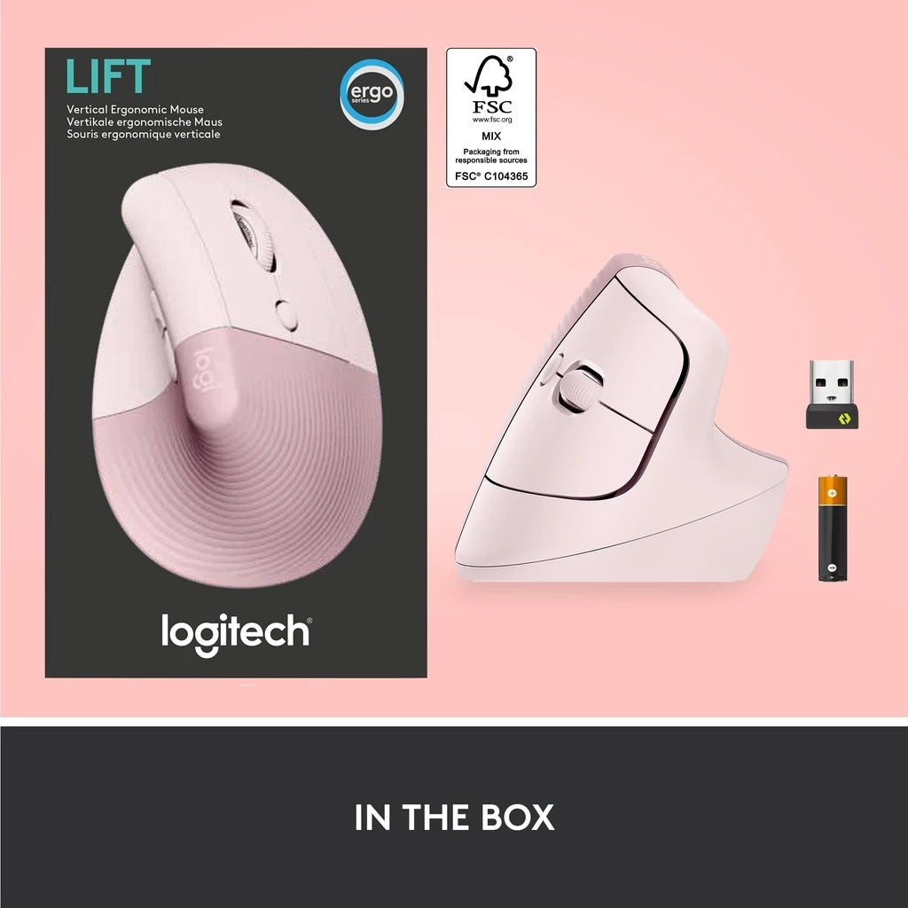 Logitech Lift Vertical Ergonomic Wireless Mouse null Mouse Logitech PLAYBOOKSTORE 097855170842 097855170842