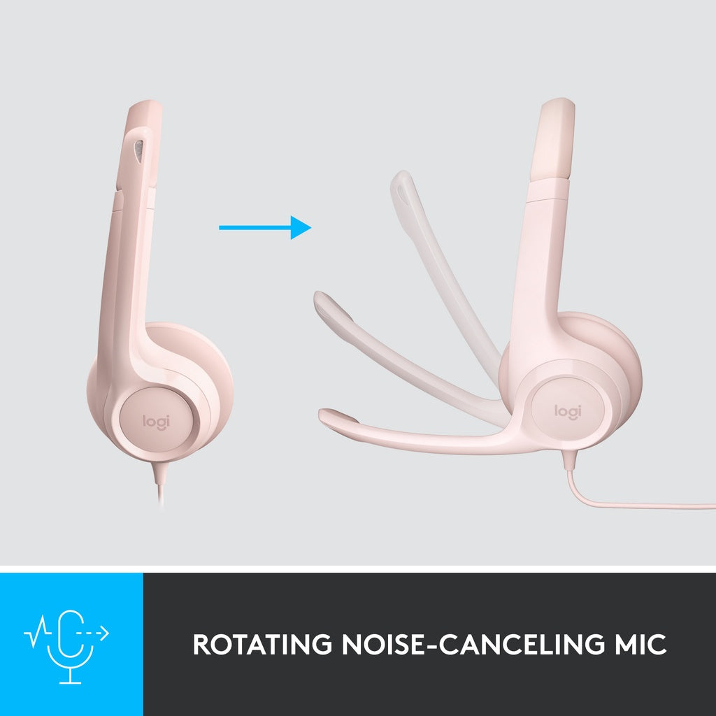 Logitech H390 Rotating Noise Canceling Mic, Digital Stereo Sound, Wired On Ear USB Headset - PLAYBOOKSTORE -  - 