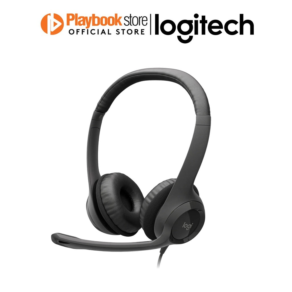 Logitech H390 Rotating Noise Canceling Mic, Digital Stereo Sound, Wired On Ear USB Headset - PLAYBOOKSTORE -  - 