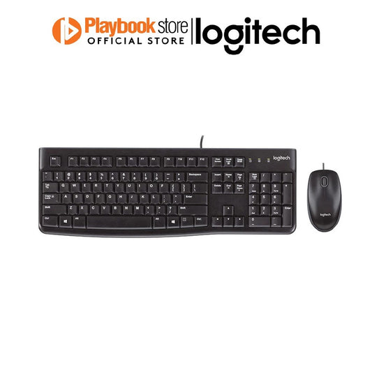 Logitech MK120 Spill-Resistant 10-Key Number Pad USB Wired Keyboard and Mouse Combo
