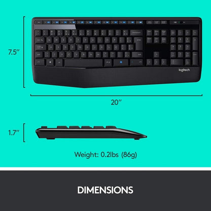 Logitech MK345 Wireless Combo Full-sized Keyboard with Palm Rest