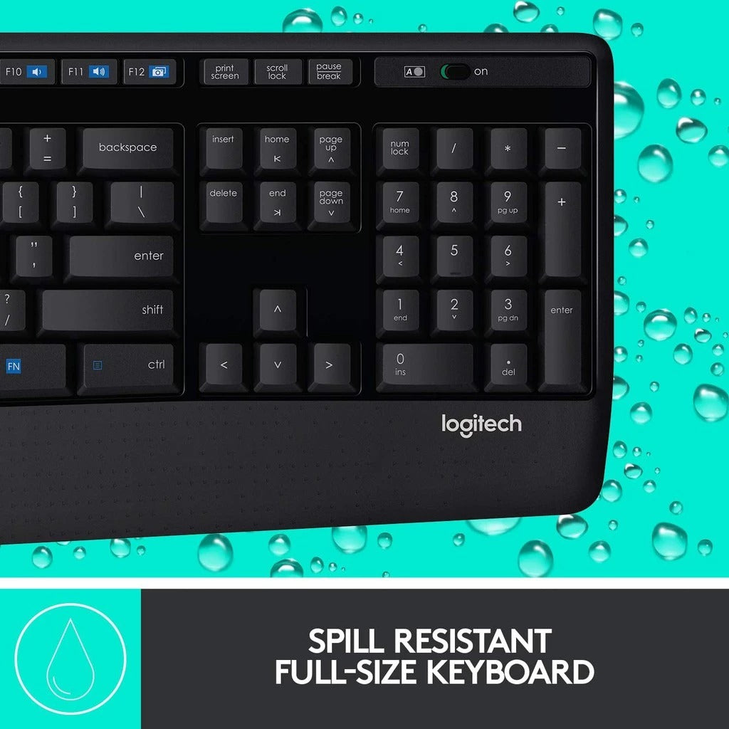 Logitech MK345 Wireless Combo Full-sized Keyboard with Palm Rest