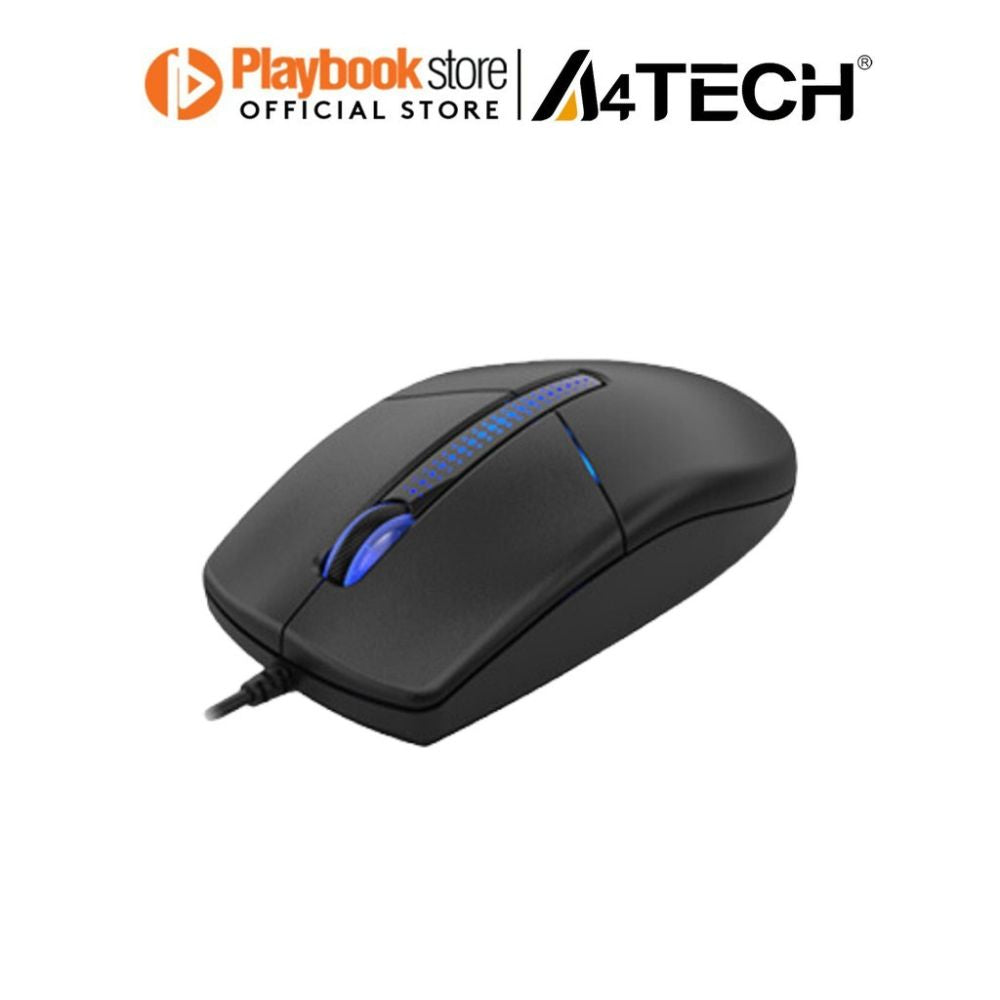 A4Tech N-530 1200 DPI Optical Dust-Resistant Wheel Blue LED Backlit Wired Illuminate Mouse