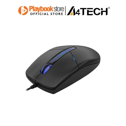 A4Tech N-530 1200 DPI Optical Dust-Resistant Wheel Blue LED Backlit Wired Illuminate Mouse