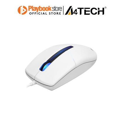 A4Tech N-530 1200 DPI Optical Dust-Resistant Wheel Blue LED Backlit Wired Illuminate Mouse