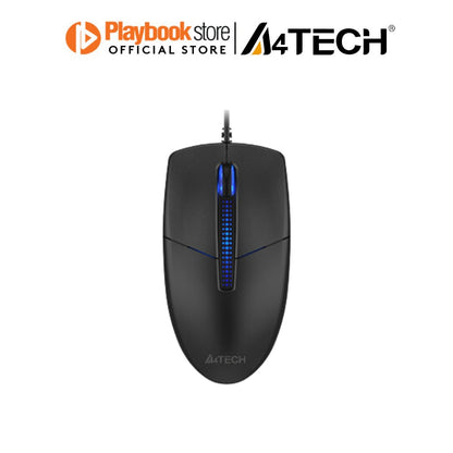 A4Tech N-530 1200 DPI Optical Dust-Resistant Wheel Blue LED Backlit Wired Illuminate Mouse