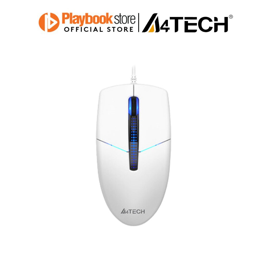 A4Tech N-530 1200 DPI Optical Dust-Resistant Wheel Blue LED Backlit Wired Illuminate Mouse