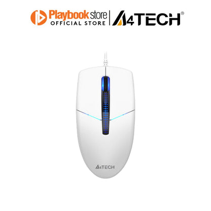 A4Tech N-530 1200 DPI Optical Dust-Resistant Wheel Blue LED Backlit Wired Illuminate Mouse