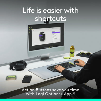Logitech Pop Icon Mouse 24-month Battery Life Silent Wireless Mouse with Customizable Action Buttons