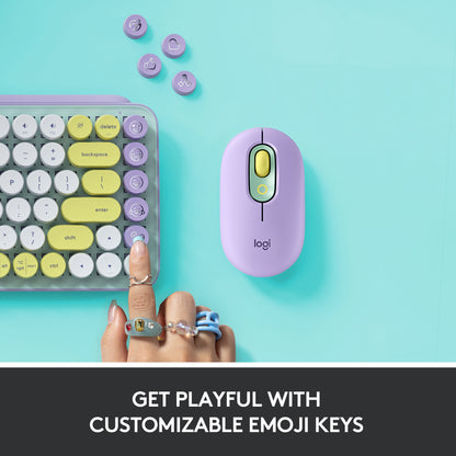Logitech POP Keys Customizable Emoji Keys Multi-Device USB Mechanical Wireless Keyboard