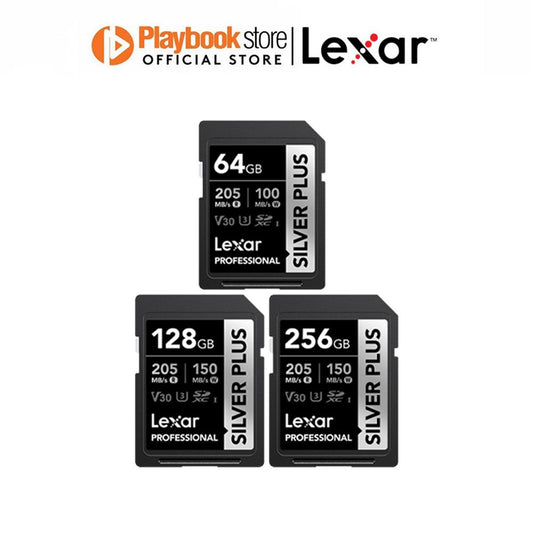 Lexar Professional Silver Plus 64GB/128GB/256GB SDXC UHS-I SD Card