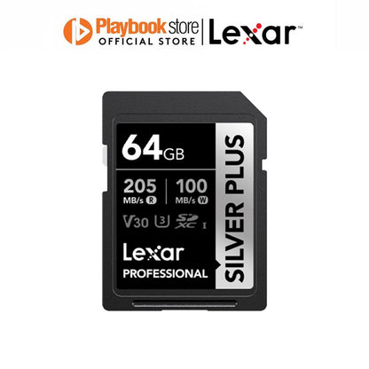 Lexar Professional Silver Plus 64GB/128GB/256GB SDXC UHS-I SD Card