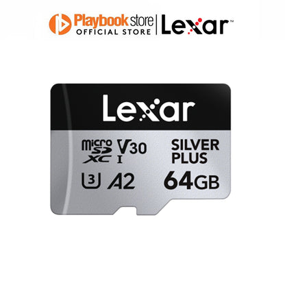 Lexar Professional Silver Plus 64GB/128GB/256GB MicroSDXC UHS-I Micro SD Card with Adapter
