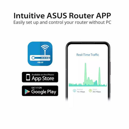Asus RT-AX57 AX3000 Dual Band Wi-Fi 6 Router supporting MU-MIMO and OFDMA technology Router