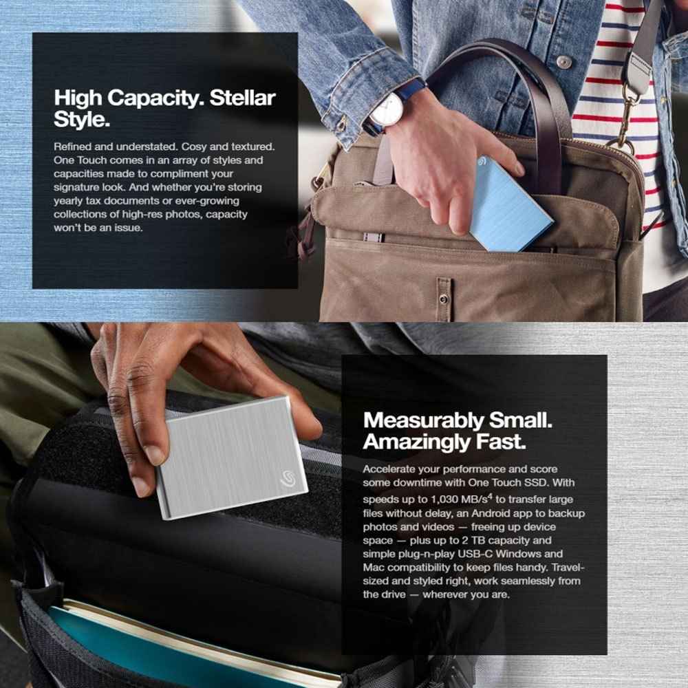 Seagate One Touch 1TB Ultra Small USB-C Portable External SSD Solid State Drive Seagate One Touch Ultra Small USB-C Portable External SSD Solid State Drive External SSD Seagate PLAYBOOKSTORE 3660619040636 3660619040636