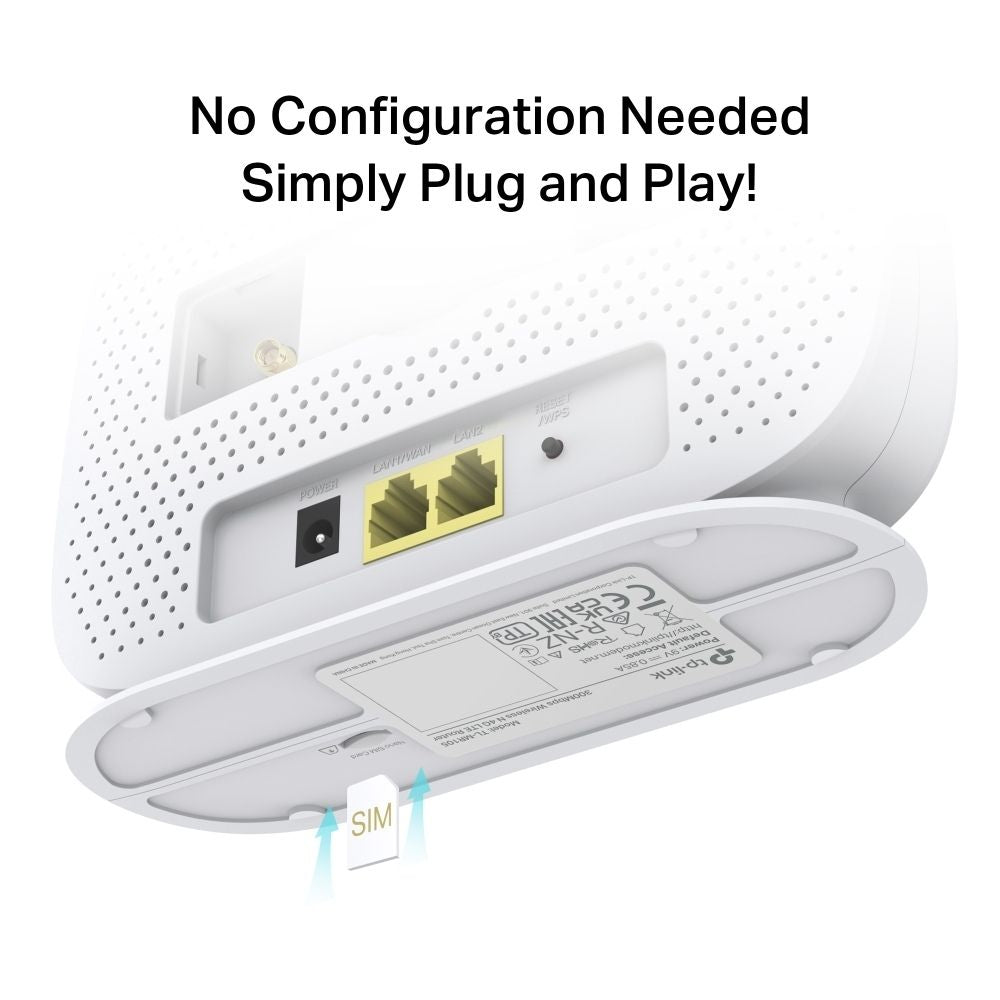 TP-Link TL-MR105 300 Mbps Plug and Play Wireless N 3G/4G Connection 4G LTE Router