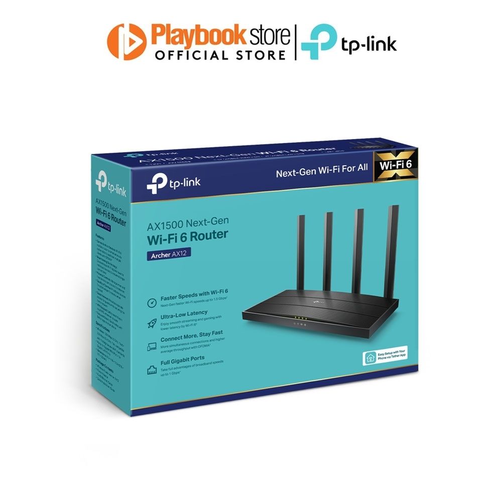 TP-Link Archer AX12 AX1500 Dual-Band Wi-Fi 6 Router TP-Link Archer AX12 AX1500 Wi-Fi 6 Router Router TP-Link PLAYBOOKSTORE 4895252500875 4895252500875