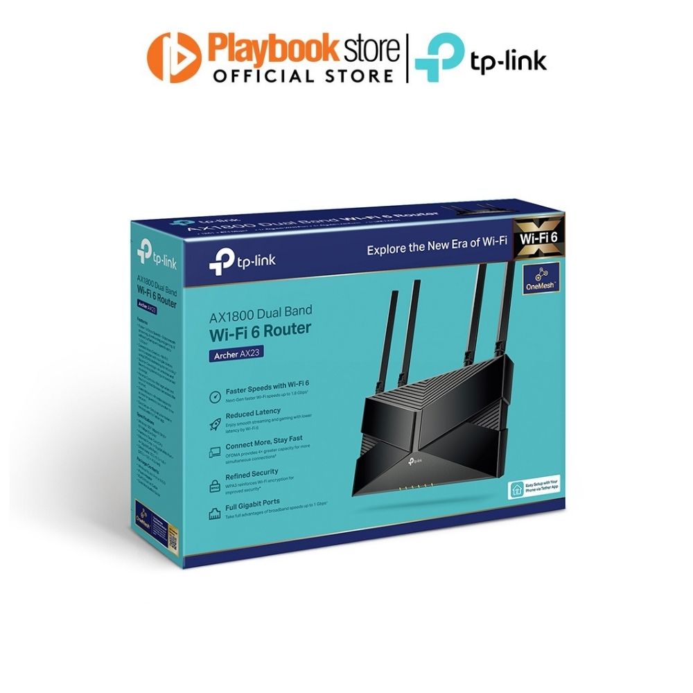 TP-Link Archer AX23 AX1800 Dual Band Gigabit Wi-Fi 6 Speed Router TP-Link Archer AX23 AX1800 Dual-Band Wi-Fi 6 Router Router TP-Link PLAYBOOKSTORE 4897098687048 4897098687048