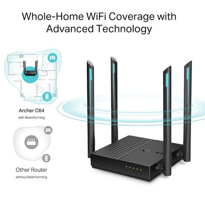 TP-Link Archer C64 AC1200 Dual-Band 5Ghz 867 Mbps 2.4Ghz 400 Wireless MU-MIMO Wi-Fi Router TP-Link Archer C64 AC1200 Wireless MU-MIMO Wi-Fi Router Router TP-Link PLAYBOOKSTORE 4897098683217 4897098683217