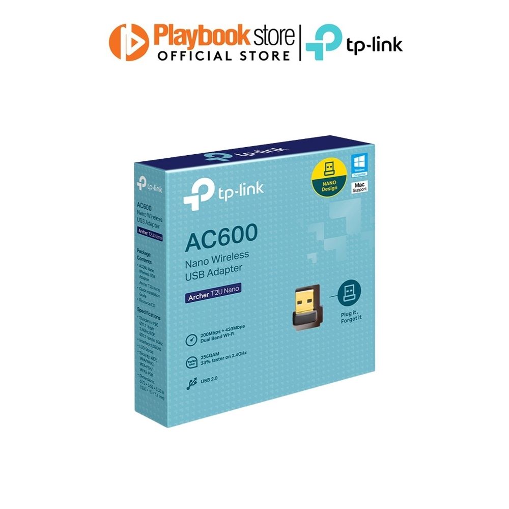 TP-Link Archer T2U Nano AC600 Nano Wireless USB Adapter - PLAYBOOKSTORE -  - 