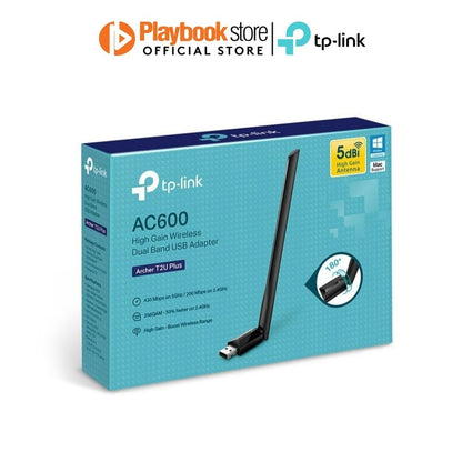 TP-Link Archer T2U Plus AC600 High Gain Wireless Dual Band USB Adapter Wi-Fi Dongle - PLAYBOOKSTORE -  - 